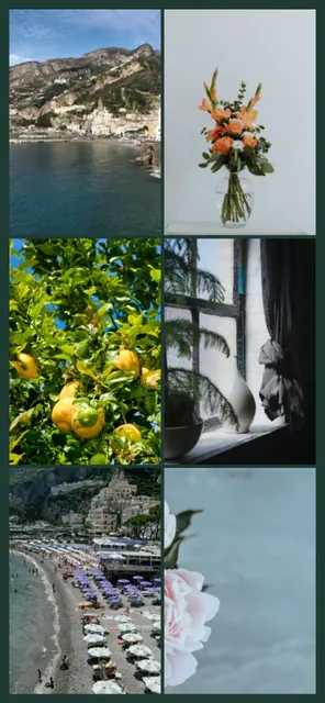 A tall phone wallpaper collage of three photos